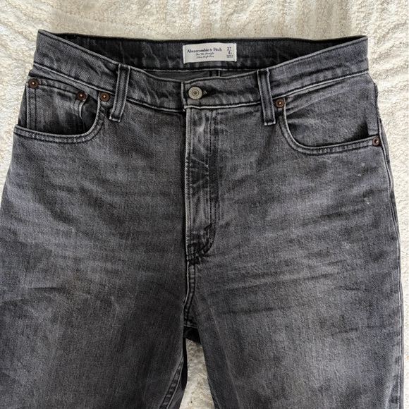 Abercrombie 90s Straight Ultra High Rise Jeans – Black / Grey | Sz 27 / 4 Short - Picture 7 of 10